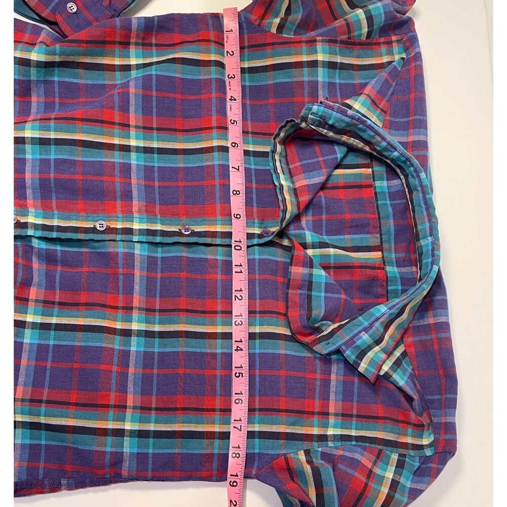 Vtg Circa Now Womens Plaid Button Up Top Size 8 Preppy 90s Colorful Timeless Y2K - Picture 3 of 10